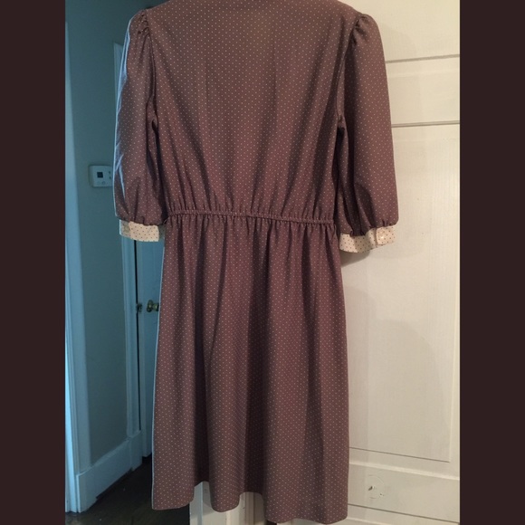 Vintage beige and cream polka dot dress - Picture 7 of 7